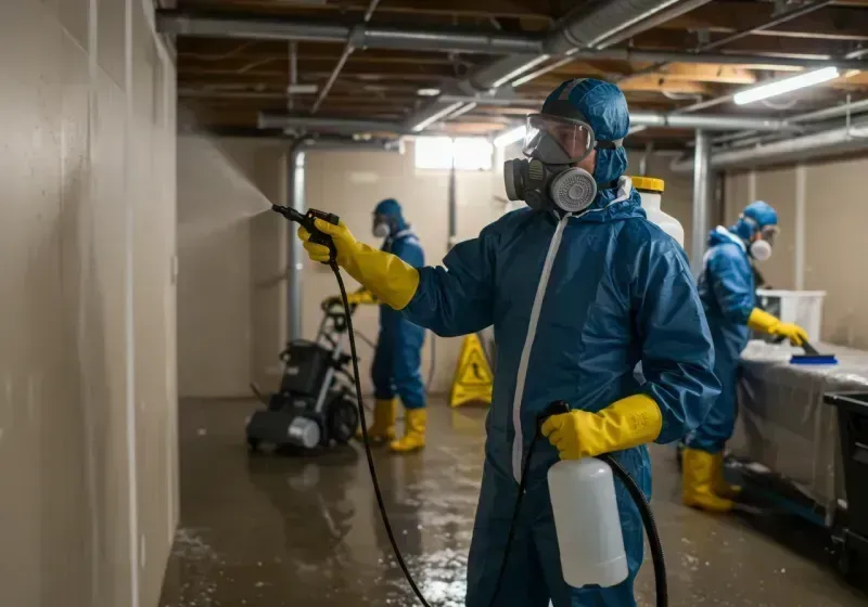 Basement Sanitization and Antimicrobial Treatment process in Suncoast Estates, FL